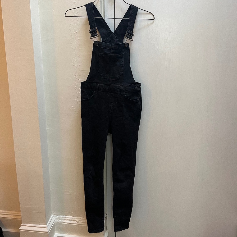 Black Fitted Overalls